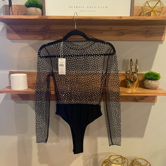 Saks Fifth Avenue Tops - Rhinestone Bodysuit from Off Saks 5th Avenue